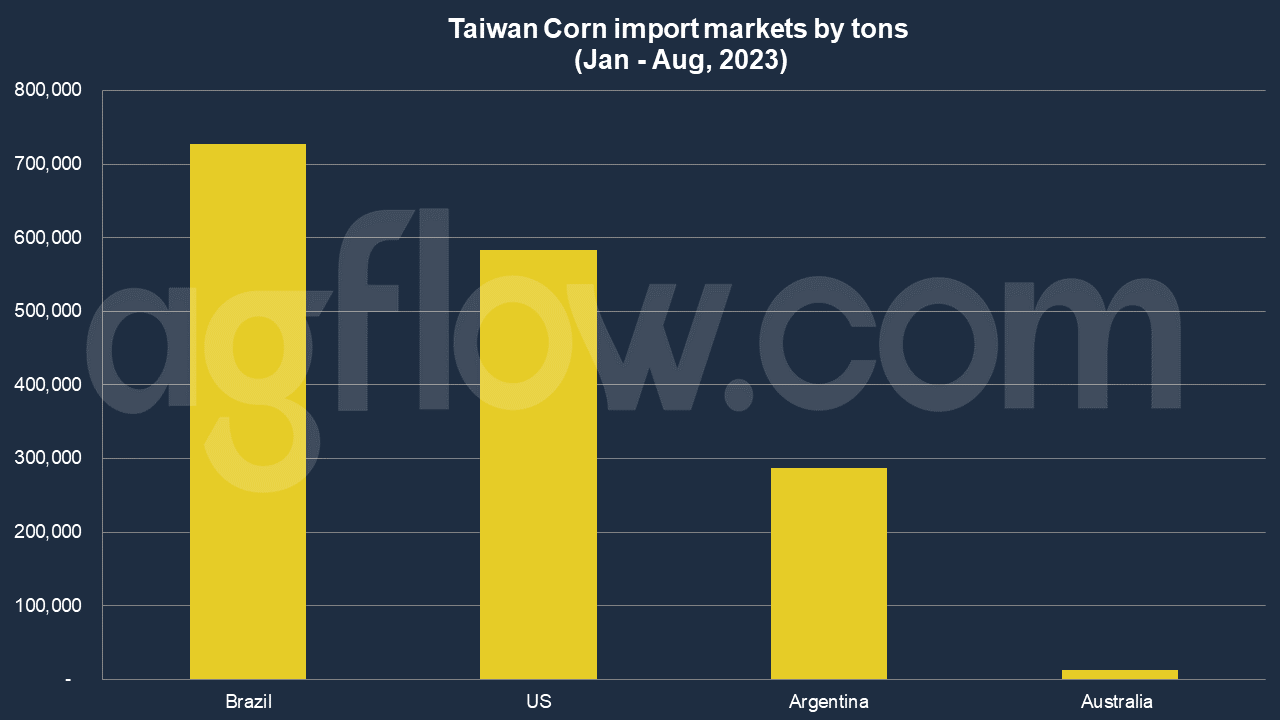 Taiwan Corn Imports – Average Volume of Shipments Equals 73,350 Tons  